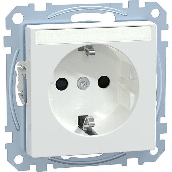 Merten SCHUKO-Steckdose aws/gl mit Schriftfeld MEG2302-0325